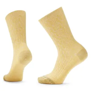 SMARTWOOL EVERYDAY CABLE CREW SOCKS - (UNISEX) - HONEY GOLD & NATURAL