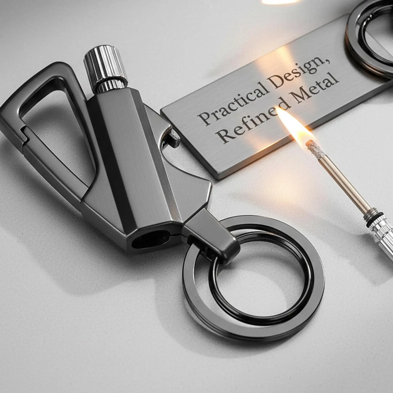 Portable Multi-Functional Metal Lighter, Kitchen Utensils Lighter, Bottle Opener Multi Keychain (Not Include Lighter fluid)