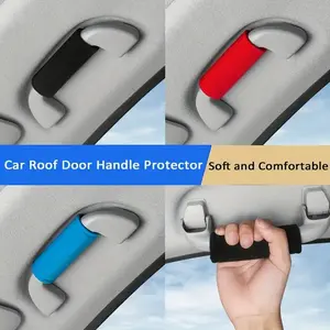 4pcs Black Fluff Car Roof Door Handle Protector Soft Comfortable Grip Durable Stylish Design Universal Fit for Most Cars Easy Installation