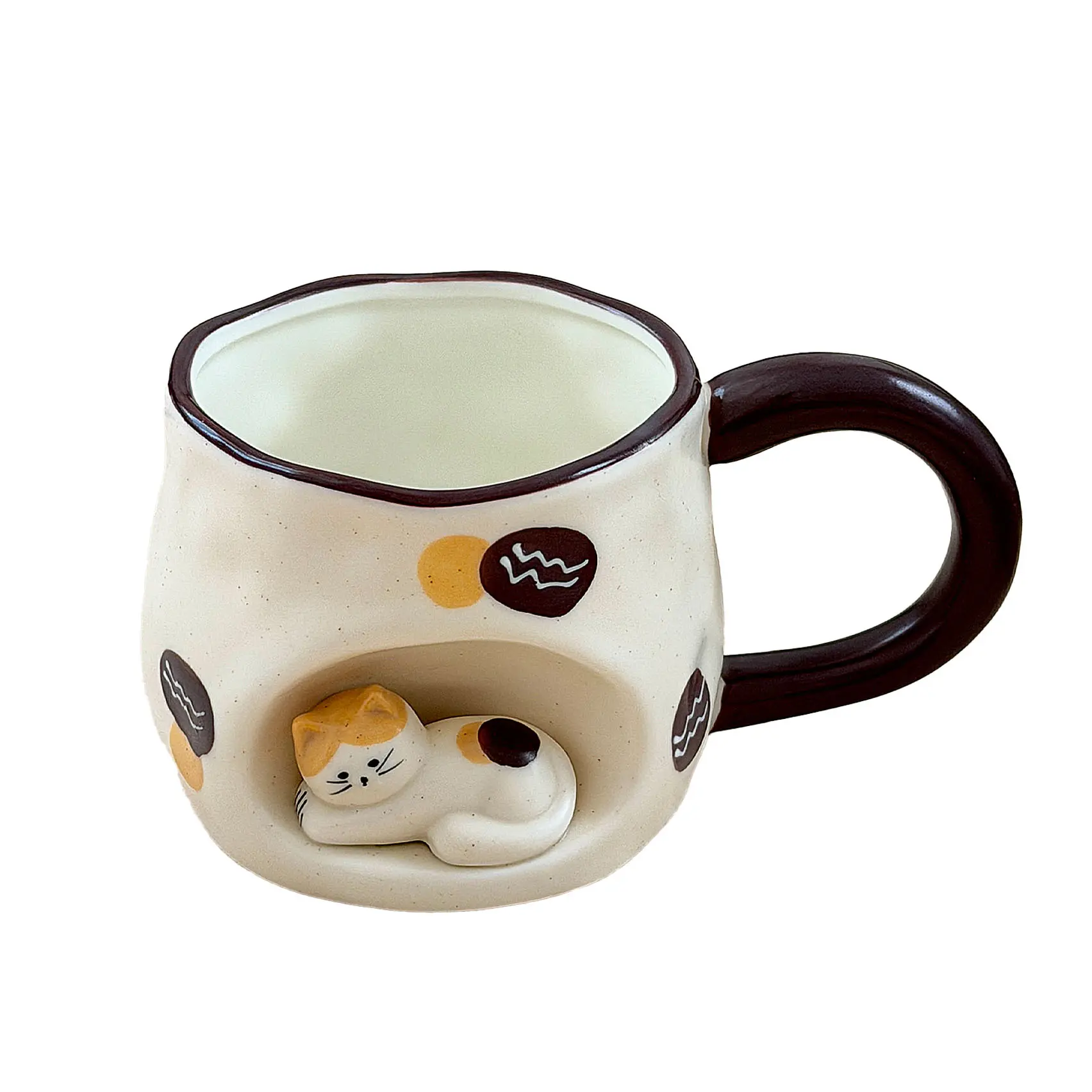 3D Cat Ceramic Mug | Cute Handmade Coffee Cup