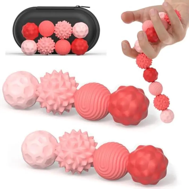 8 PCS/set Fidgeting Relax Toys with ElasticTexture,ViralStress Relief Toy,Fidget Balls Toys,Silicone Ball Set, Quietoffice fidget toys,Assorted Colors, Stress Relief