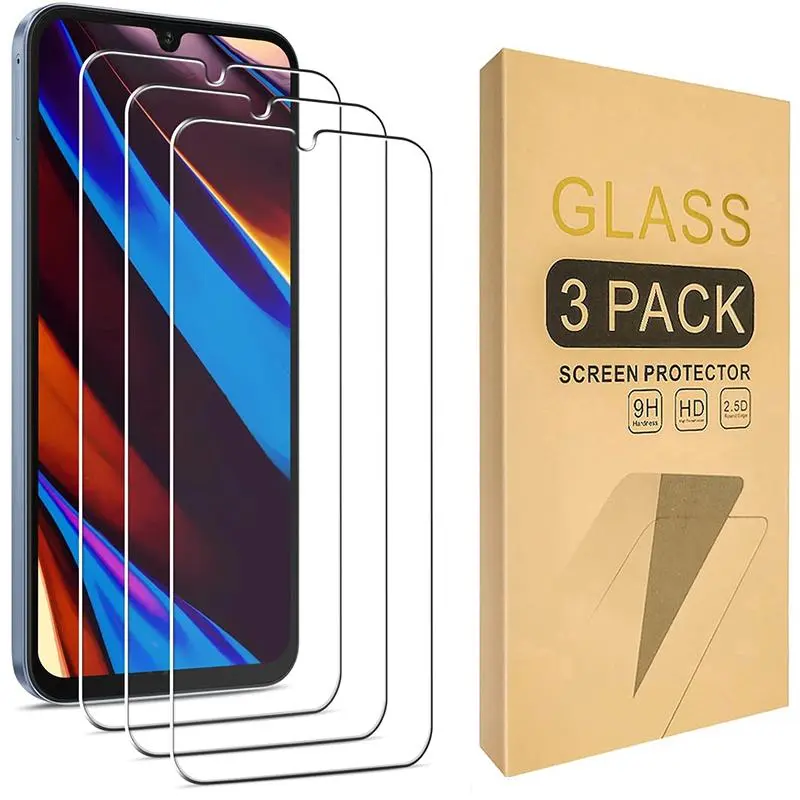 Tempered Glass Screen Protector, 3 Counts Anti-scratch Durable Protective Phone Screen Protector, Phone Accessories Compatible with Samsung Galaxy A15 5G / A15 Smartphone Protection, Cellphone, Tempered Glass Film