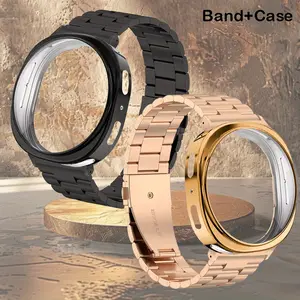 Stainless Steel Strap+TPU Case Compatible for Samsung Galaxy Watch 8 40mm 44mm Leisure Metal business bracelet with Protective Bumper Cover, Wristband Accessory, Smartwatch Protection, Modern Watch Accessory