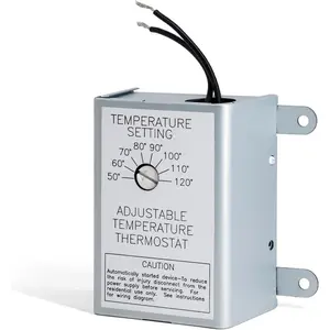Attic Fan Thermostat Control for Power Attic Ventilators and Exhaust Fans, 120V Adjustable Thermostat  Replace 58033 Single Speed  Temperature Controller