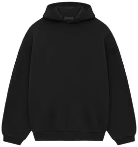 24 New Style Fleece Black Colorway Oversized Pullover Hoodie Heavyweight Unisex CozyStreetwear Cropped Fit Sweatshirts