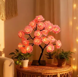 Romantic Glowing Rose Tree, USB-Powered Perfect for home decor, party ambiance lighting, birthday gifts for friends, small table lamps, bedroom and living room decoration, Valentine's Day decor.