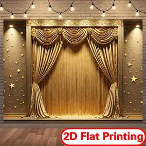 2D Polyester Flat Printing Backdrop Banner with Backdrop Picture - Home & Festive Party Supplies for Backyard BBQs, Summer Events