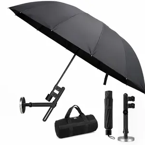 [2026 Upgraded]Foldable HVAC Umbrella with Magnetic Base – Keep Dry & Cool for Outdoor, Universal Clip for Wide Compatibility, Compact & Portable Design with 180° Adjustable Angle(Black 52")
