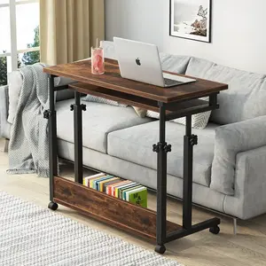 Tribesigns Portable Desk, Height Adjustable Laptop Table, Ideal for Sofa and Bed, Rolling Computer Cart with Keyboard Tray for Home Office