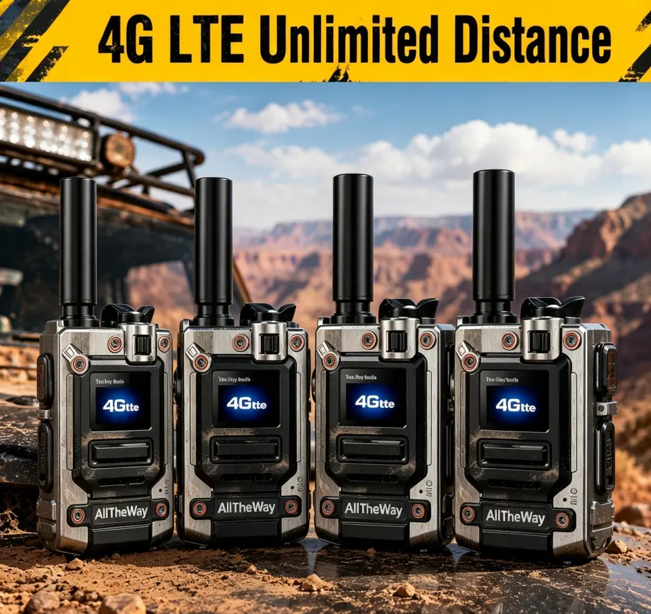 4G LTE Portable  Team Communicator with Pre-Installed Activated SIM Card, 5000KM  Coverage, Exclusive Dedicated Mobile APP Single Unit Connection, 3 Call Modes  USB-C Pocket Work Intercom for Construction Farm Security Logistics Teams radio audio battery