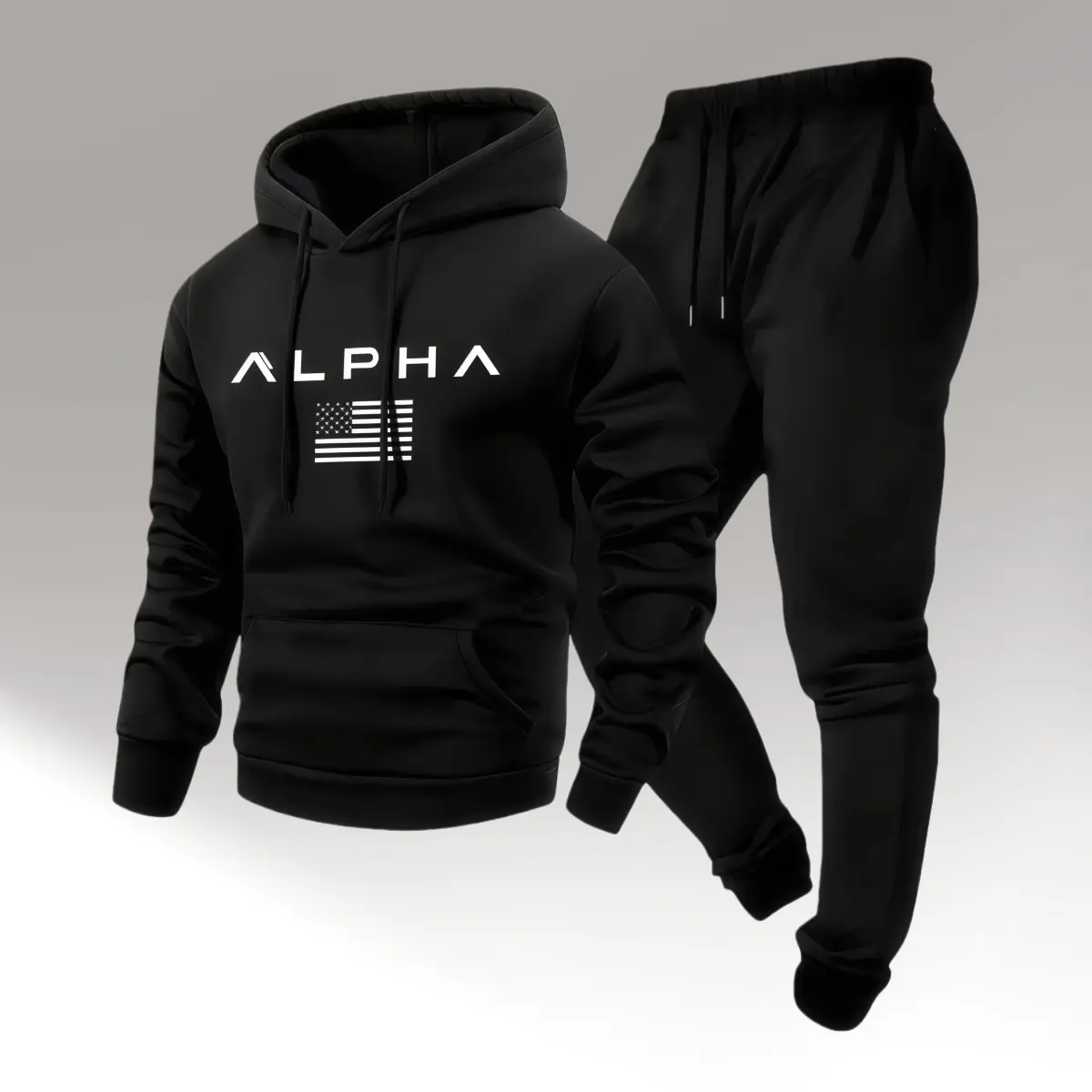 Men's two-piece casual crew neck long-sleeved hooded sweatshirt and sweatpants set, suitable for autumn and winter wear. Street style hooded sweatshirt and sweatpants, jogging pants, hoodie, pants, casual set. trendy american street style men2  piece  set