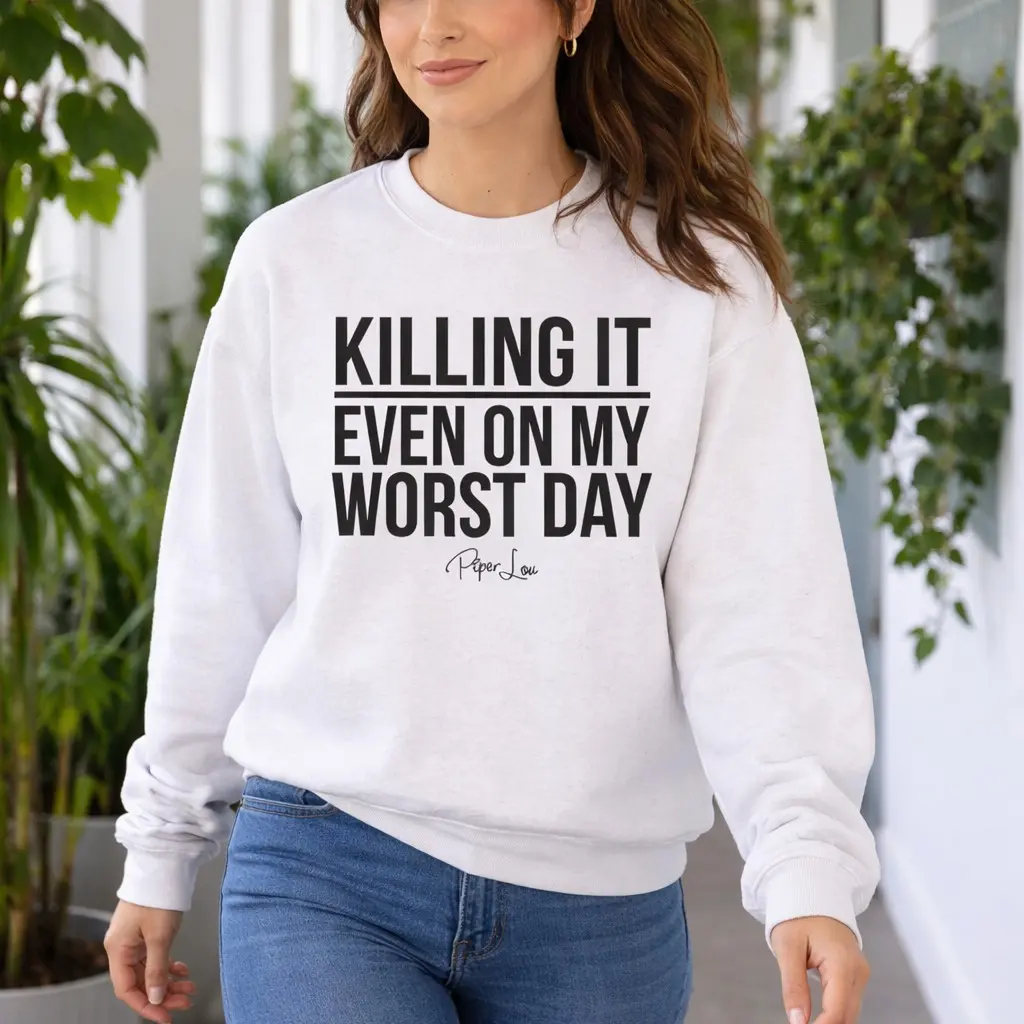 Women's Fitted Round Neck Sweatshirt - Soft Polyester-Spandex Yarn Knit Fabric, Double Stitched Athletic Top