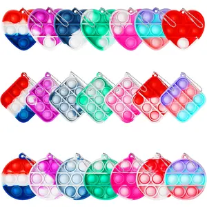 Kids Pop Party Favors Mini Bulk Fidget Keychain Toys,Easter Egg Filler Stuffers,21Pcs Popper Its Toys,Valentine'S Day Gifts Classroom Valentine'S Exchanges Prize Return Gifts Toys for Kids Girls Boys AFEISY