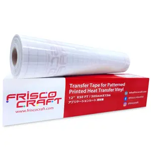 Frisco Craft Transfer Tape for Heat Transfer Vinyl - Iron on Transfer Paper - Heat Transfer Paper, Clear Transfer Tape for Printable HTV (12" x 50 ft)