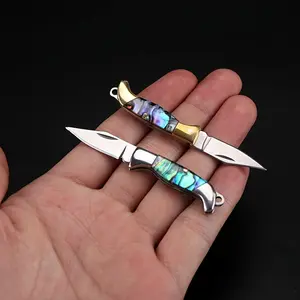 Mini Folding Knife Brass Handle Stainless Steel Blade, Compact Size, Practical Daily Cutting Tool, Portable Hand Tool, Perfect for Unboxing Packages, Durable Pocket Knife
