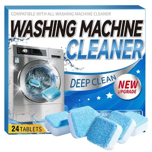 Washing Machine Cleaner Descaler 12Pack - Deep Cleaning Tablets For HE Front Loader & Top Load Washer, Septic Safe Eco-Friendly Deodorizer, Clean Inside Drum And Laundry Tub Seal - 12 Month Supply Household