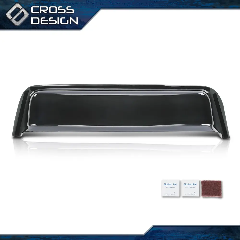 CROSSDESIGN High Quality Materials Acrylic Car Side Window Deflectors & Visors, Universal Sun Visor with Sun Protection, No-Tools Self-Adhesive Fit for 12-17 in Wide Windows, Smoke, Rv