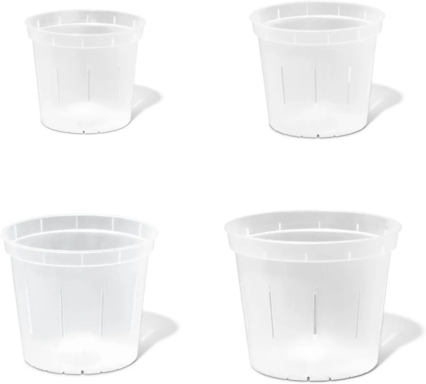 Orchid Pot Growers Assortment (8 Slotted Clear Orchid Pots - 2 Each of 3, 4, 5, 6 Inch) -  Orchid Planters, Orchid Pots with Holes for Repotting