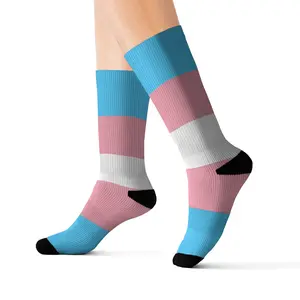 Pride Socks - Transgender Flag, Gay Pride Socks | Unisex Mid Calf Crew Socks