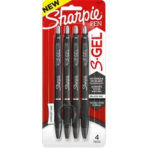 Sharpie  0.38 mm S-Gel Pen, Black - 4 Count