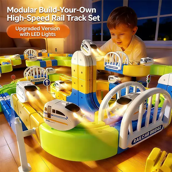 Upgrade Electric Train Set, 3D Infinity Track with FlexibleTracks for Kids, Cube Track Train- DIY Railroad Block Toys,STEM Gravity-Defying Motorized Trains Tracks for BoysGirls 3 45 67 8+ (152PCS)