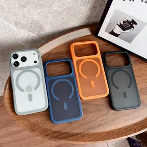 Translucent Matte Shockproof Phone Case For Magsafe iPhone 17 Pro Max 16 15 14 13 12 Phone Cover Accessories