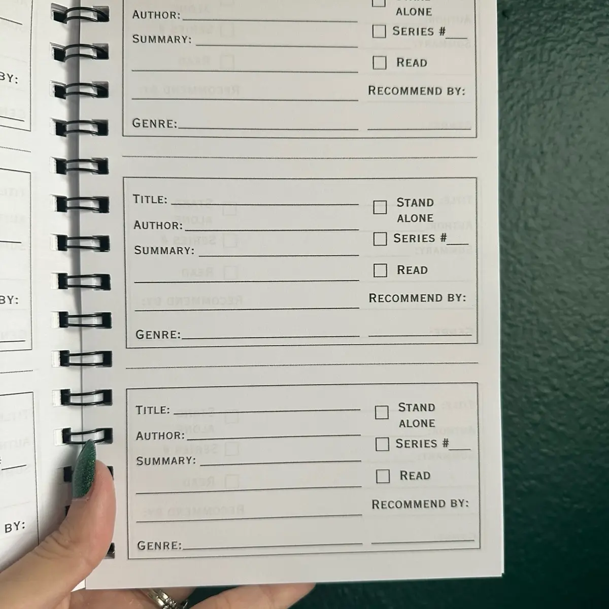 TBR (to be read) journal - room for 300 books