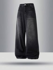 Men'S Casual Wide-Leg Jeans , Relaxed Fit, Mid-Rise, Regular Length, Zipper Fly, All-Season Comfort, Casual Attire | Relaxed Fit Jeans | Comfortable Jeans