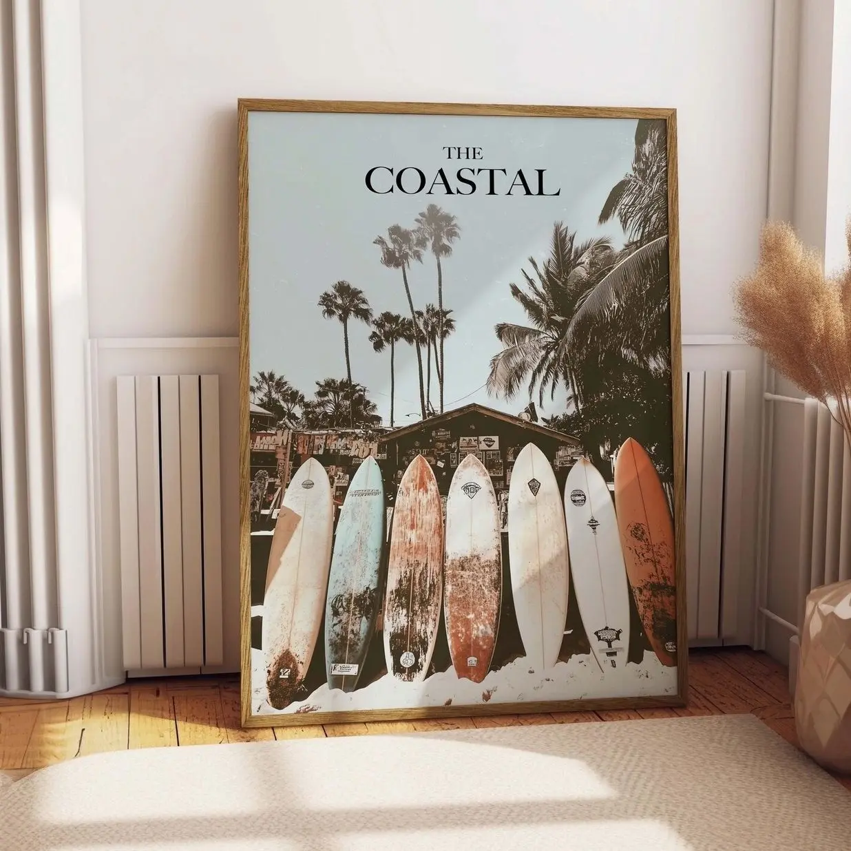 Retro Surf Poster Vintage Coastal Ocean Wall Art Beach House Decor Print C