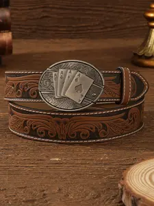 Western Men's Fashion Belt, Unique Denim Pattern, Hidden Buckle Design, Trendy Versatile Accessory, Perfect Gift for Men, Cowboy Belt