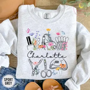 Personalized Nail Tech Sweatshirt, Custom Nail Artist Crewneck, Manicurist Appreciation Gift, Cozy Salon Wear