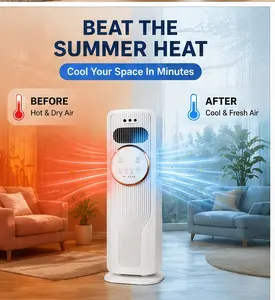 1500W 2-in-1 Heater and Fan Combo | 2 Heat Settings & 3 Wind Speeds | Quiet Portable Tower Heater with Remote for Bedroom, Office & Living Room