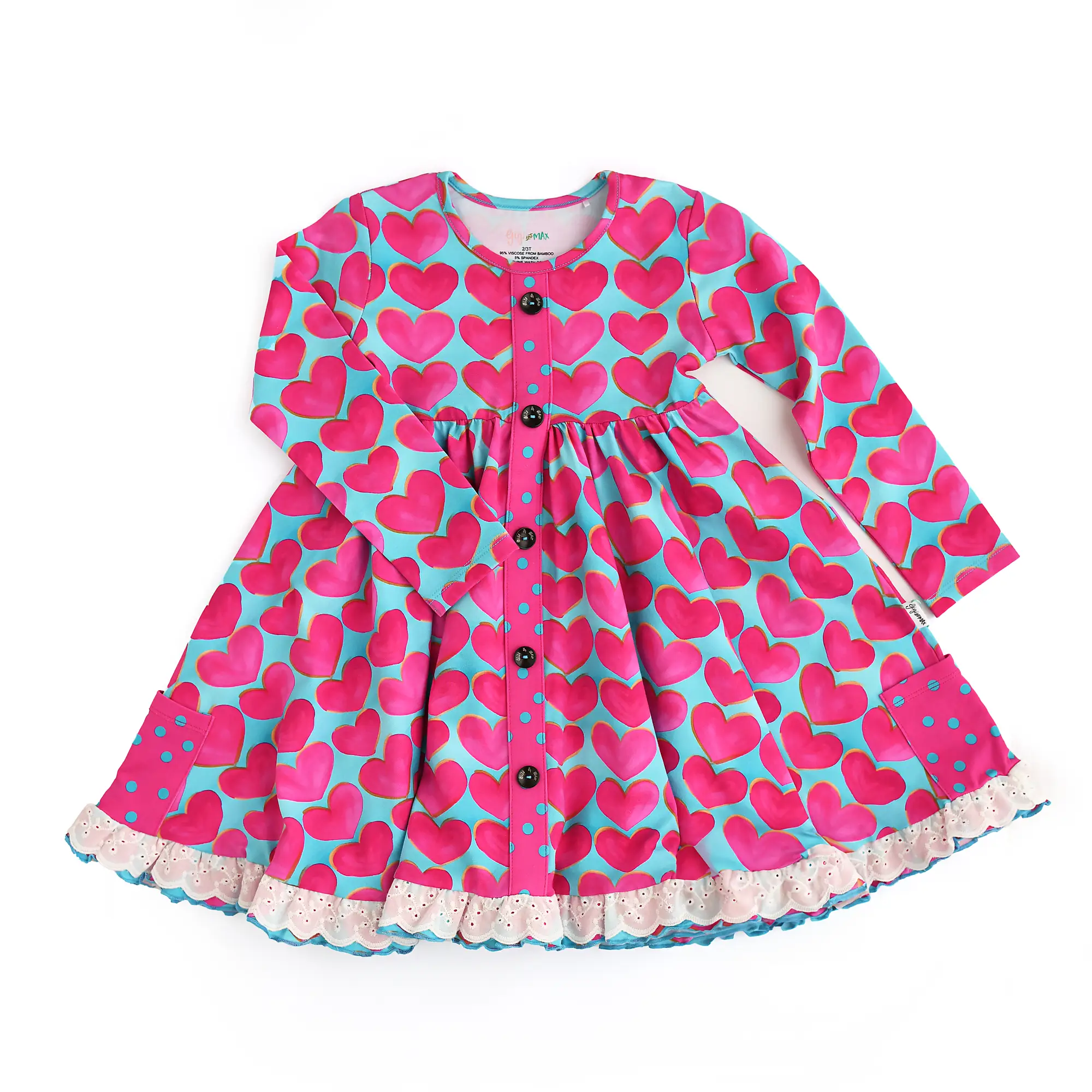 Cora Button Dress Valentines Day Outfit Girls Hearts Best Dressed