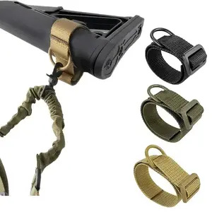 Universal Heavy-Duty Tactical Sling Adapter with Sturdy D-Ring, Hook Carabiner - Reinforced Nylon Fabric for Enhanced Durability - Perfect for Hunting, Outdoor Activities, and Tactical Operations