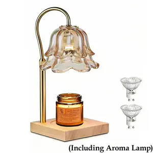 Candle Warmer Lamp with Timer & Height Adjustable, Gold Floral Wax Melter for Cozy Home Ambiance Best Mother's Day Gift