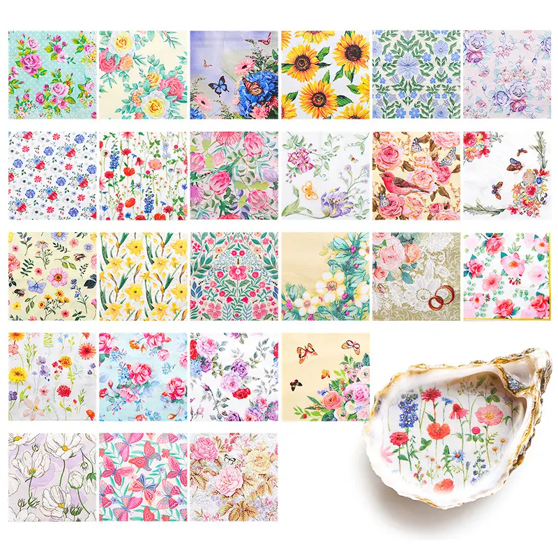 Floral Decoupage Napkins Vintage Flower Paper Napkins 24 Designs for DIY Crafts Furniture Card Making Scrapbooking Junk Journaling Table Decor