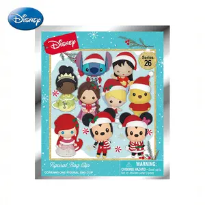 Disney Officially Licensed 3D Keychain Series Figures Blind Bag, Mystery Random Mickey & Stitch, Cute PVC Keyring for Christmas Halloween Gifts