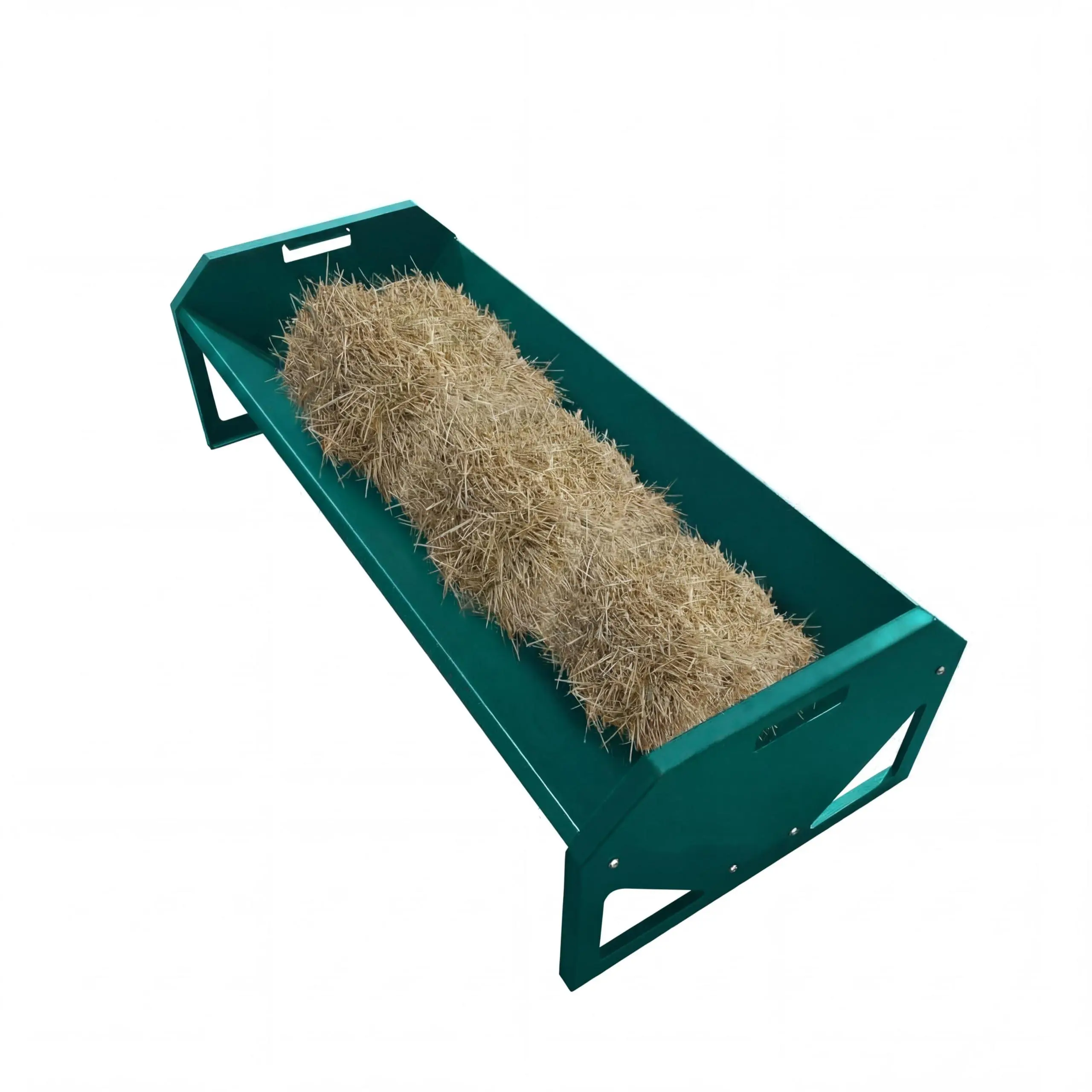 GARVEE 22 Gallon Capacity Livestock Feeder, 45" Hay Feeder for 10 Sheep Once, Heavy Duty Steel Livestock Feeding Trough for Horse, Goat, Sheep, Cattle, Cow, Alpaca, Dark Green