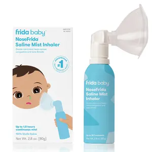 Frida Baby NoseFrida Saline Mist Inhaler - 1.5 Hours Continuous Mist for Congestion & Sore Throat Relief - Safe & Gentle for Infants & Children - Pediatrician Recommended