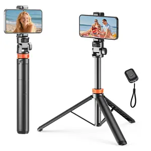 61" Adjustable Phone Tripod & Selfie Stick with Wireless Remote, Stable Travel Stand for iPhone & Android Smartphones