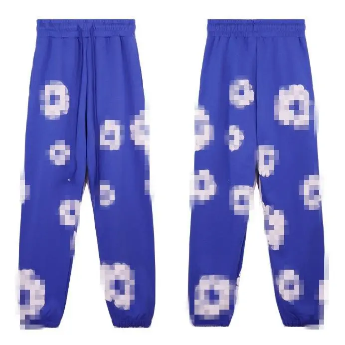 Royal blue pants (white floral wreath)