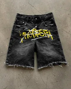 Black Prospera Yellow "Graffiti" Jorts