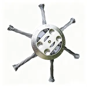 6 inch Steel Wire Rotary Brush Cutter Trimmer Head, (Bore 0.2inch/5mm) Weed Wacker Replacement Heads, Wired Trimmer Head Replacement for Electric Battery Powered Cordless String Trimmer, Weed Eater, Moss & Rust Removal
