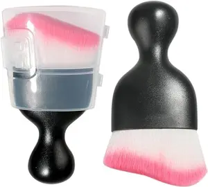Car Interior Detailing Brush, Car Interior Cleaning Tool, Soft Bristle Cleaning Brush Car Detailing Brush Dusting Brush,Auto Detail Brush Car Dash Duster Brush (Black&Rose with Cap)