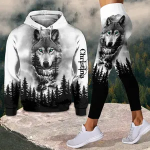 Wolf And Forest - Personalized Wolf Hoodie and Leggings
