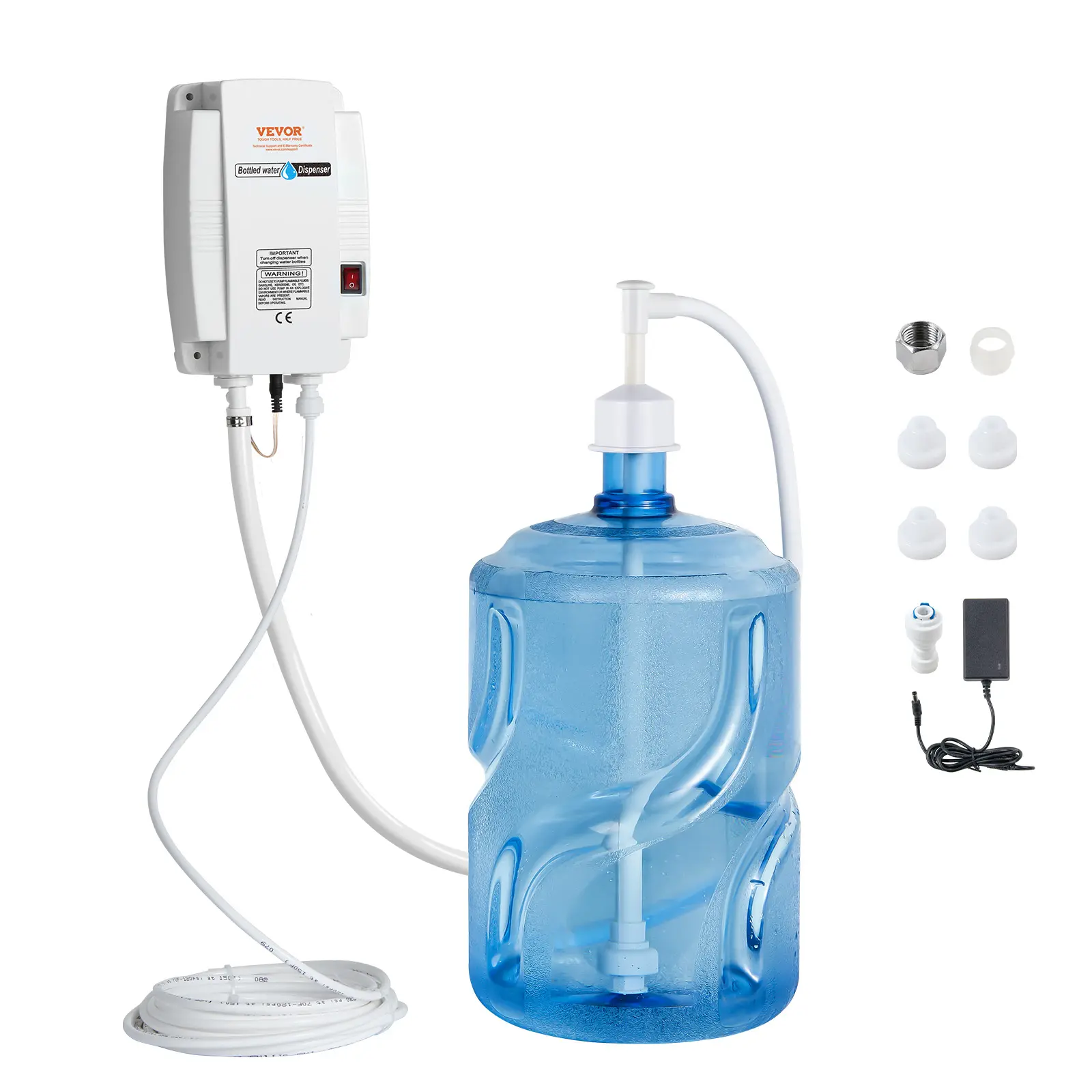 【Summerfinds】VEVOR Bottled Water Dispenser Pump System 5 Gallon Dispensing SystemAutomatic Electric Water DispenserSingle Inlet Water Jug PumpCompatible Use with Coffee/Tea MachineRefrigeratorIce Maker