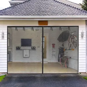 1 Car Garage Screen Door, Magnetic Self-Sealing Fiberglass Mesh, Weighted Bottom, Anti-Insect Anti-Animal, Easy Install