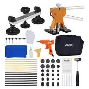 【Spotlight Day】VEVOR Dent Puller Kit, 60 PCS Paintless Dent Removal Kit with Golden Lifter, Bridge Puller, Rubber Hammer, Glue Gun, Auto Body Hail Damage Repair Remover Tools for Car Refrigerator Door Ding Repair