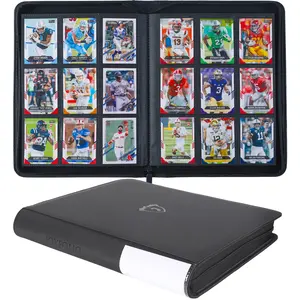 9-Pocket Trading Card Binder Holds 360 Cards with Side-Loading Sleeves & Durable PU Cover, Black Album for Pokémon TCG & Sports Card Collectors