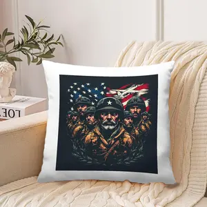 LuoYiJia Throw Pillow Covers with US Army soldiers group portrait patriotic theme Decorative Cushion Covers, Perfect to Rustic Decoration Gift Farmhouse Sofa Couch Bed Decor Living Room Sofa Farmhouse Decor